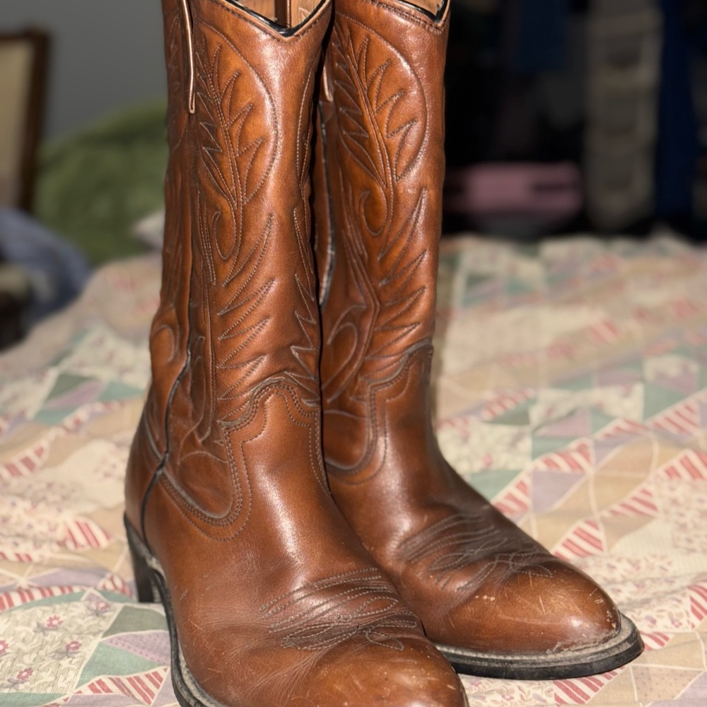 Red Wing Pecos Cowboy Work Boots | Unisex Men’s Size 9.5D | Brown Leather